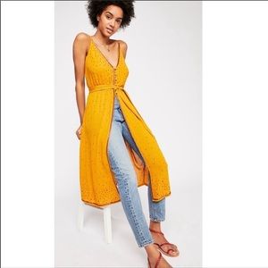 NWT Free People embellished maxi midi tank top XS